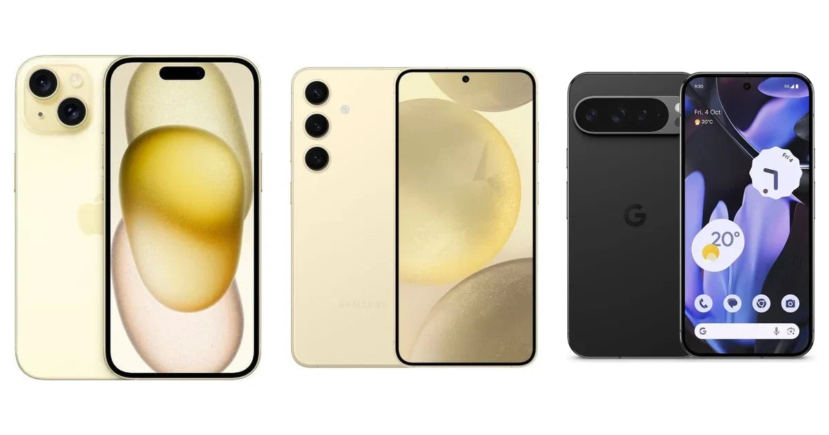 Best refurbished flagship under $1000 in Australia: refurbished iPhone 15, Galaxy S24 and Pixel 9 Pro XL side by side