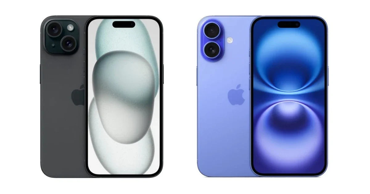 iPhone 15 vs iPhone 16 refurbished, shown side by side